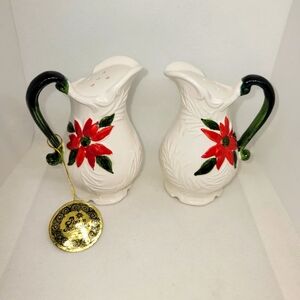 Vintage Napcoware Poinsettia Salt & Pepper Shakers